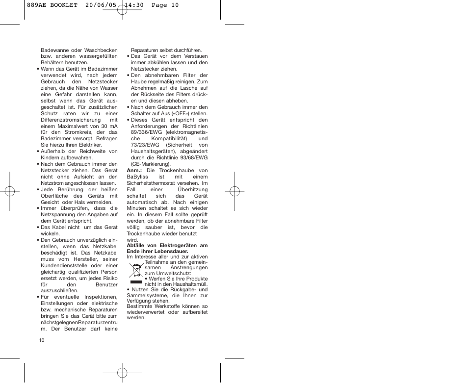 Babyliss 889AE User Manual | Page 10 / 53