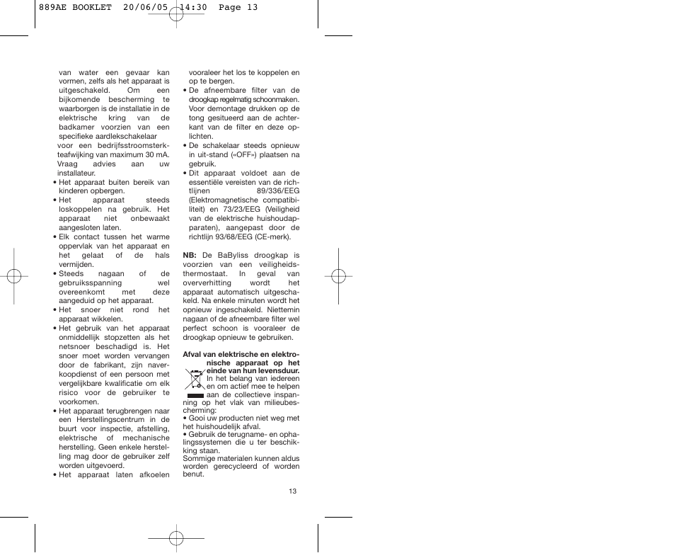 Babyliss 889AE User Manual | Page 13 / 53