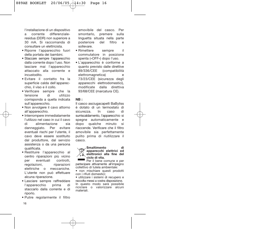 Babyliss 889AE User Manual | Page 16 / 53