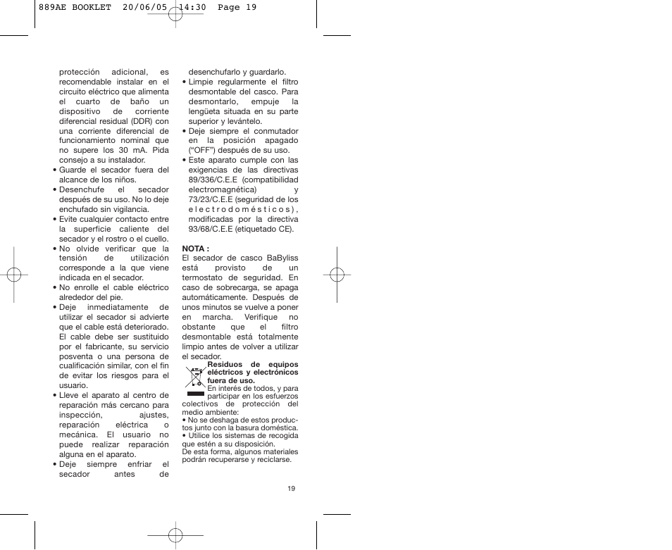 Babyliss 889AE User Manual | Page 19 / 53