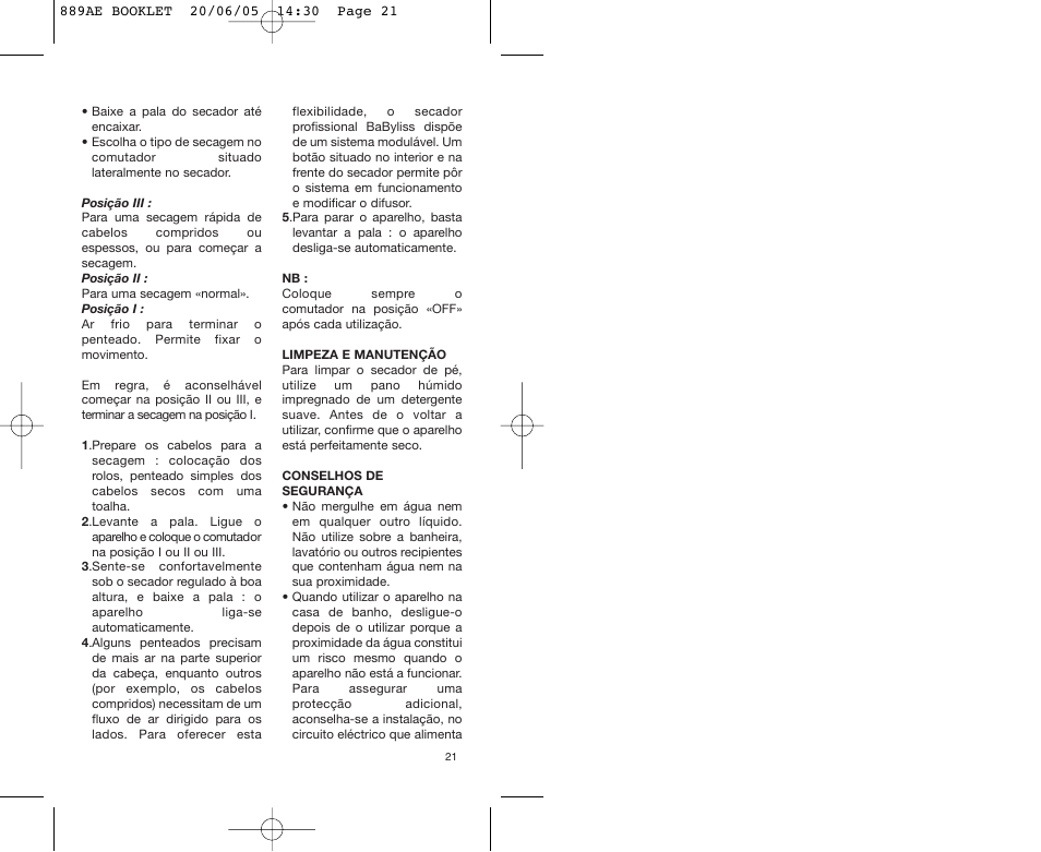 Babyliss 889AE User Manual | Page 21 / 53