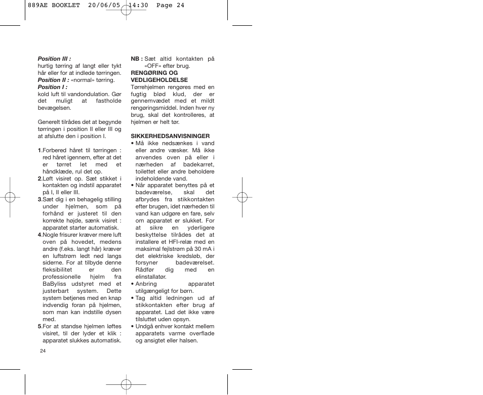 Babyliss 889AE User Manual | Page 24 / 53