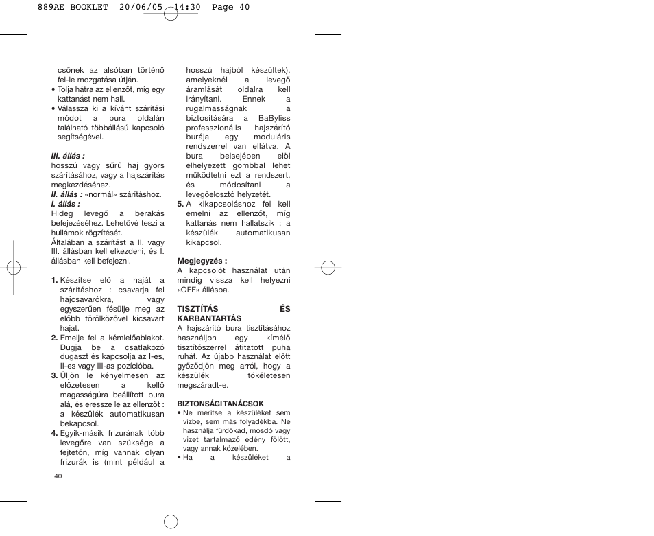Babyliss 889AE User Manual | Page 40 / 53