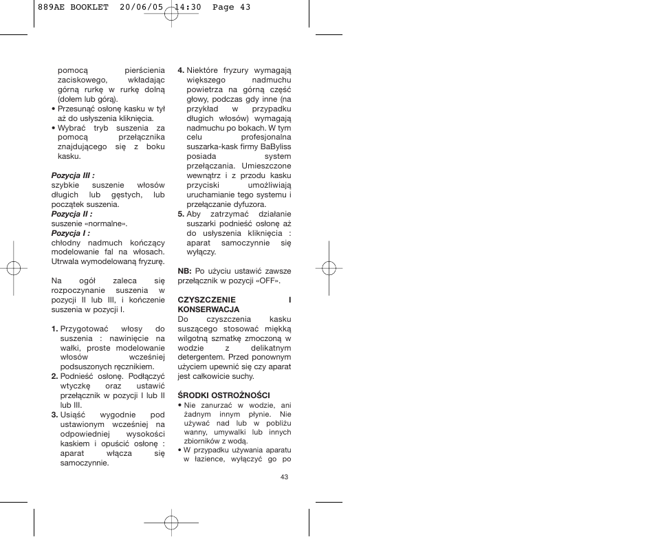 Babyliss 889AE User Manual | Page 43 / 53