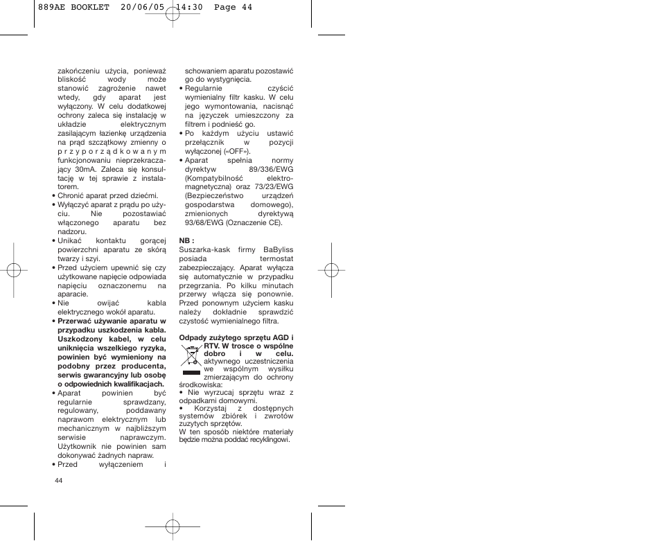 Babyliss 889AE User Manual | Page 44 / 53