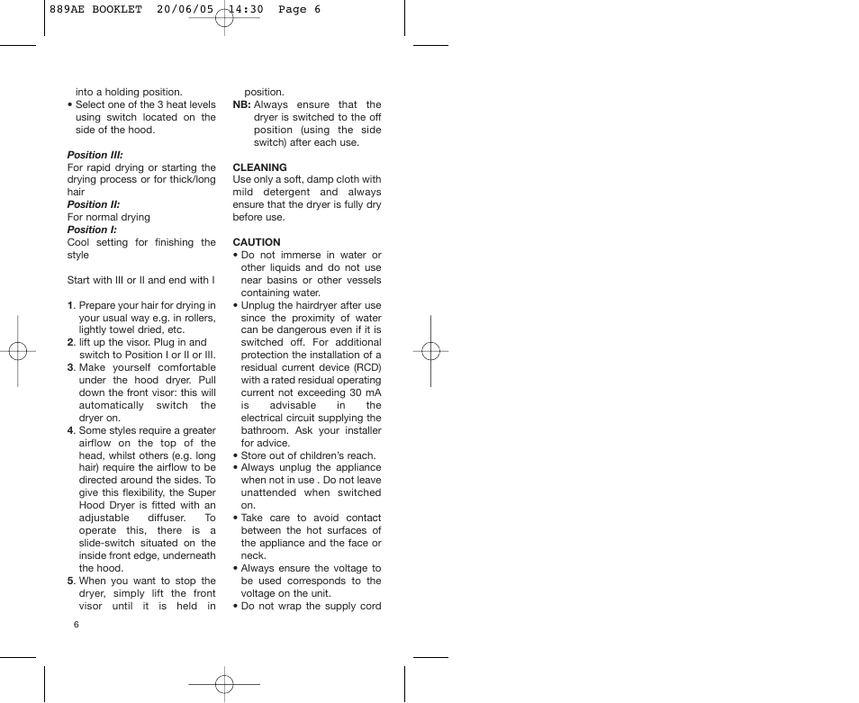 Babyliss 889AE User Manual | Page 6 / 53