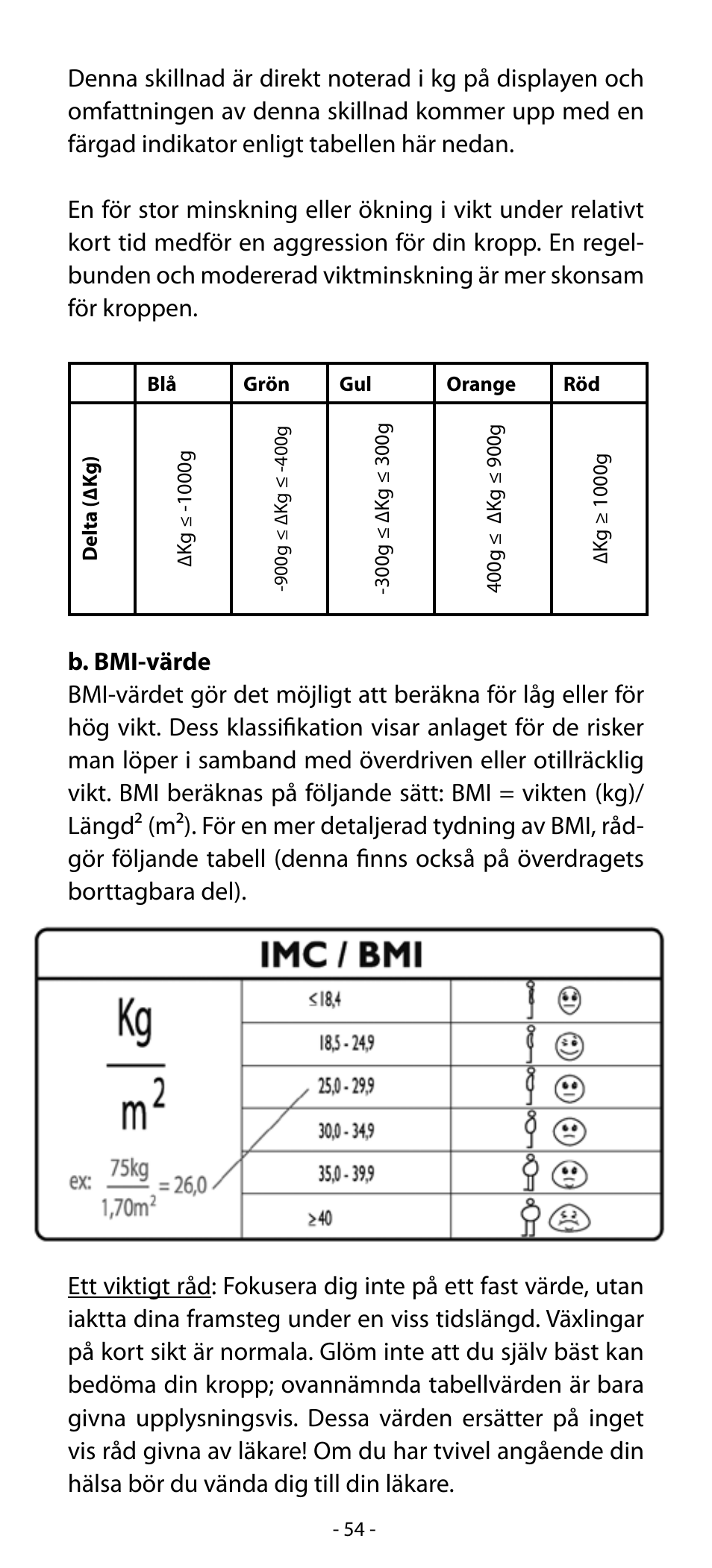 Babyliss SL31 Electronic Monitoring Scale User Manual | Page 54 / 72