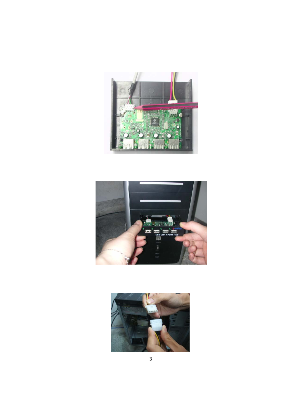 C2G 29553 USB 2.0 3.25 Internal Hub- 4-Port User Manual | Page 3 / 6