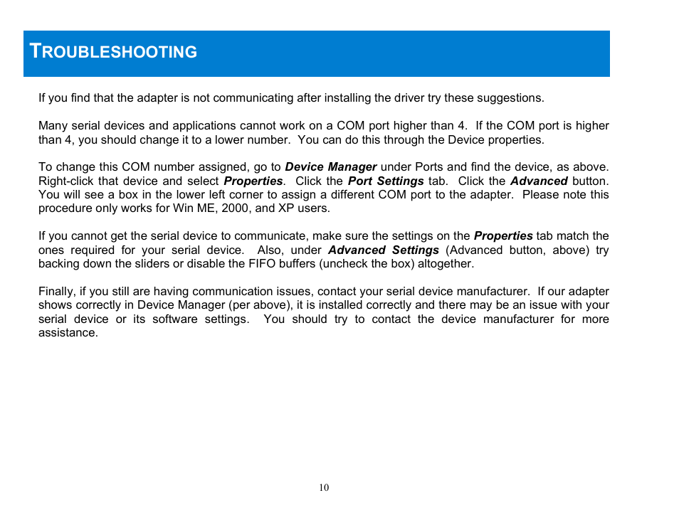 C2G 22429 USB TO SERIAL ADAPTER User Manual | Page 11 / 15