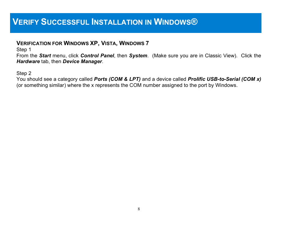 C2G 22429 USB TO SERIAL ADAPTER User Manual | Page 9 / 15