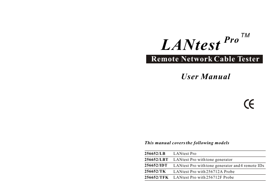 C2G 26847 LANtest Pro 256652 User Manual | 6 pages