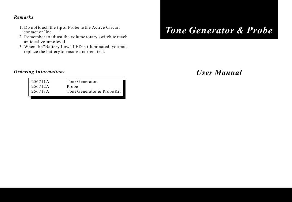 Tone generator & probe, User manual | C2G 26844 Tone Generator & Probe User Manual | Page 4 / 4