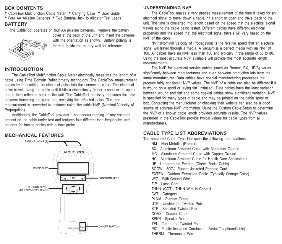 C2G 29404 Multifunction Cable Meter User Manual | Page 2 / 4