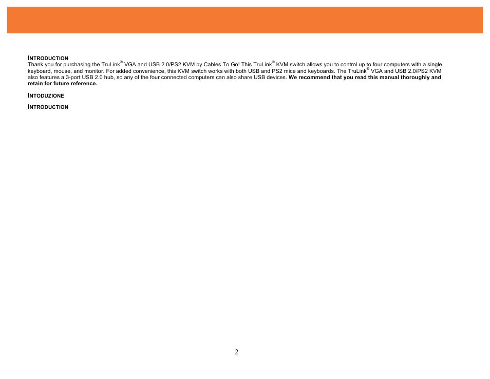 C2G 35555 TRULINK 4-PORT VGA AND USB 2.0 KVM User Manual | Page 3 / 17