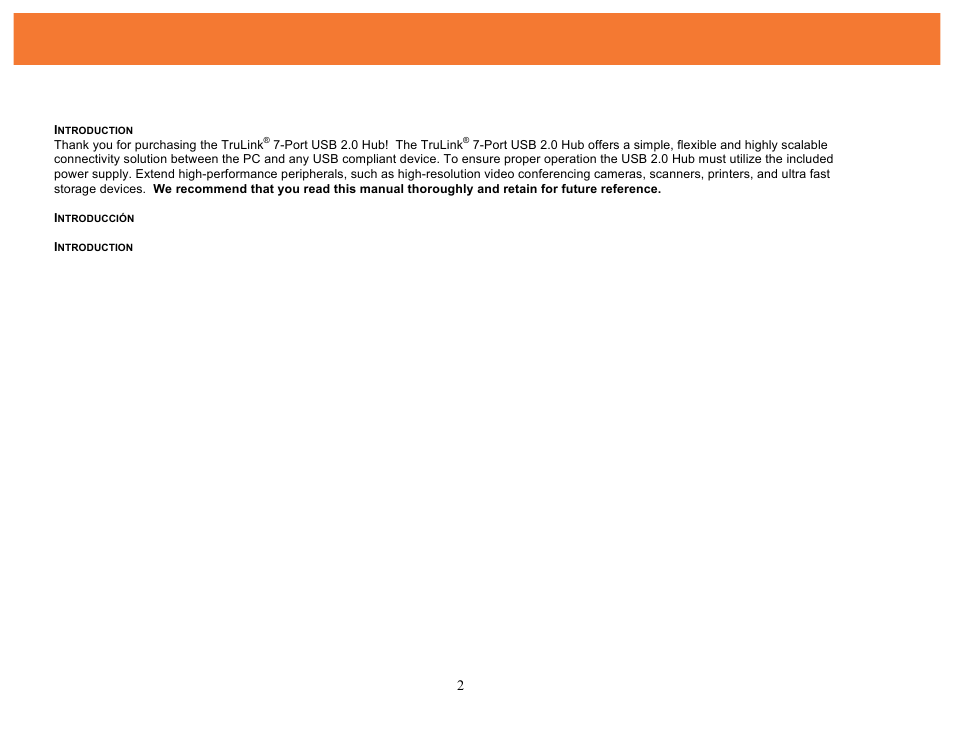 C2G 29560 USB 2.0 HUB 7-PORT User Manual | Page 3 / 11