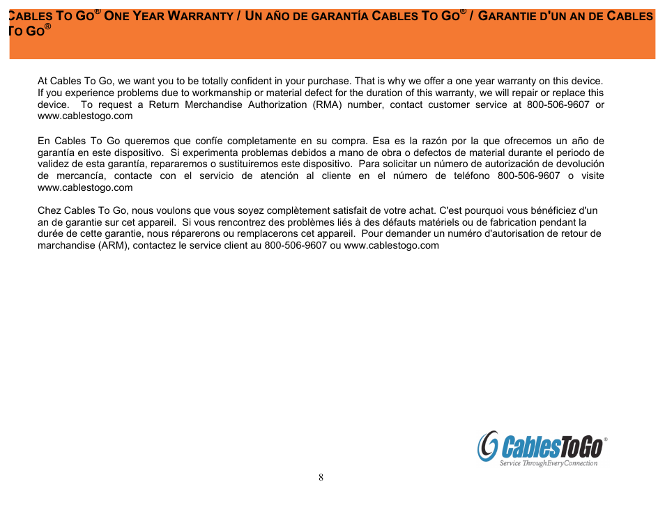 C2G 29560 USB 2.0 HUB 7-PORT User Manual | Page 9 / 11