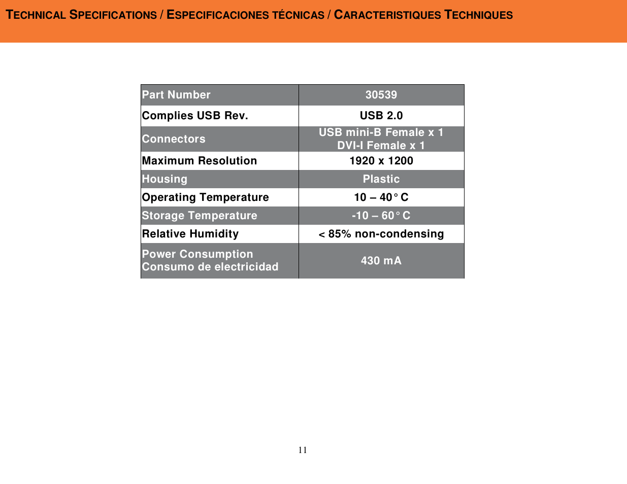 C2G 30539 USB 2.0 TO VGA_DVI-I ADAPTER User Manual | Page 12 / 16