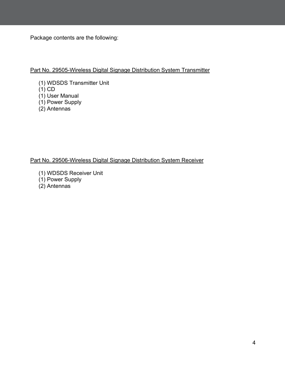 C2G 29505 WIRELESS DIGITAL SIGNAGE DISTRIBUTION SYSTEM User Manual | Page 5 / 70