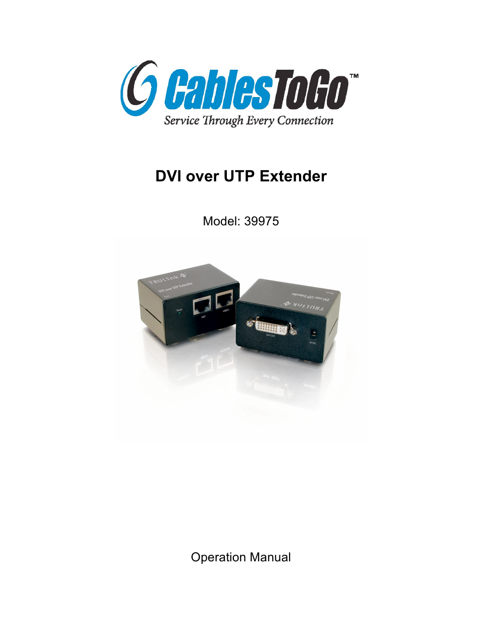 C2G 39975 DVI over UTP Extender User Manual | 5 pages