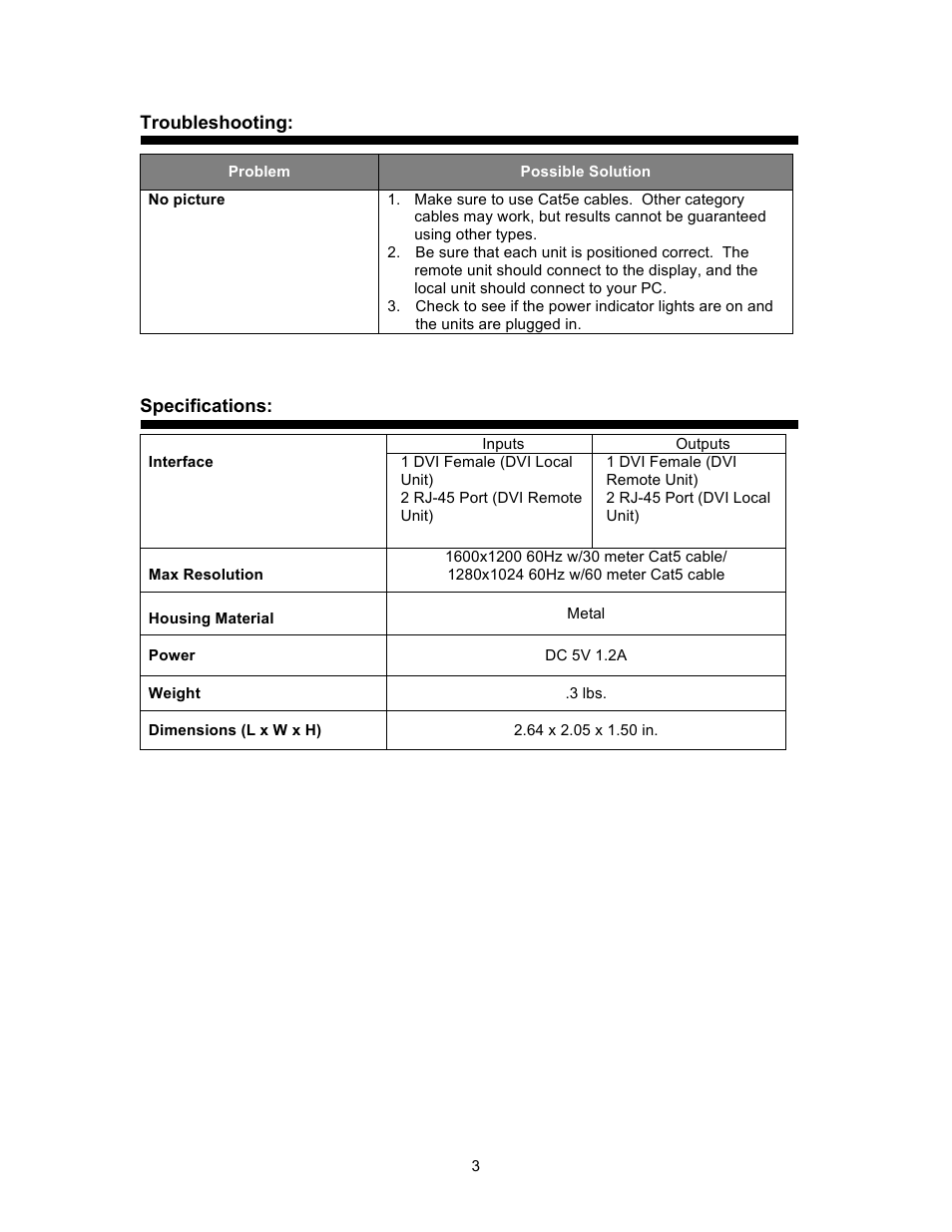 C2G 39975 DVI over UTP Extender User Manual | Page 4 / 5