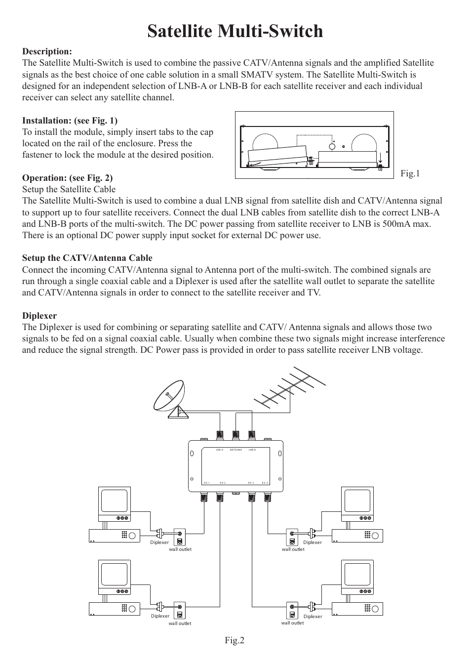 C2G 37017 Satellite Multi-Switch User Manual | 1 page