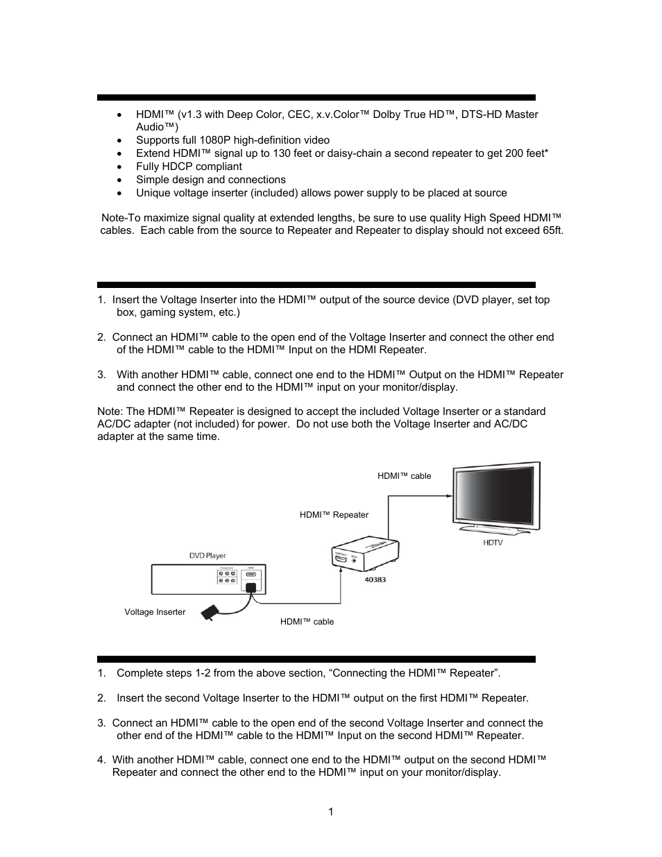 C2G 40383 HDMI Repeater User Manual | Page 4 / 6