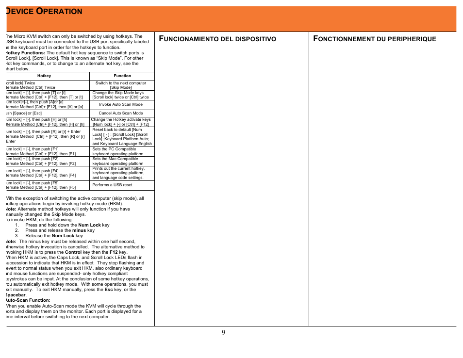 Evice, Peration | C2G 52043 TRULINK 2-PORT USB MICRO KVM WITH AUDIO User Manual | Page 10 / 14