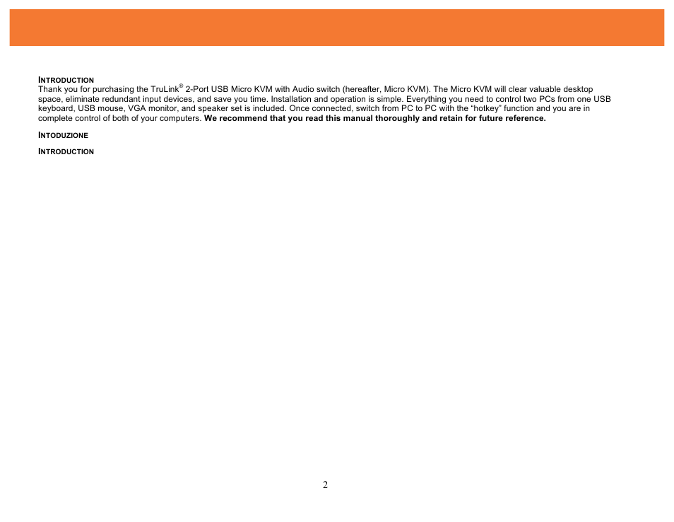 C2G 52043 TRULINK 2-PORT USB MICRO KVM WITH AUDIO User Manual | Page 3 / 14