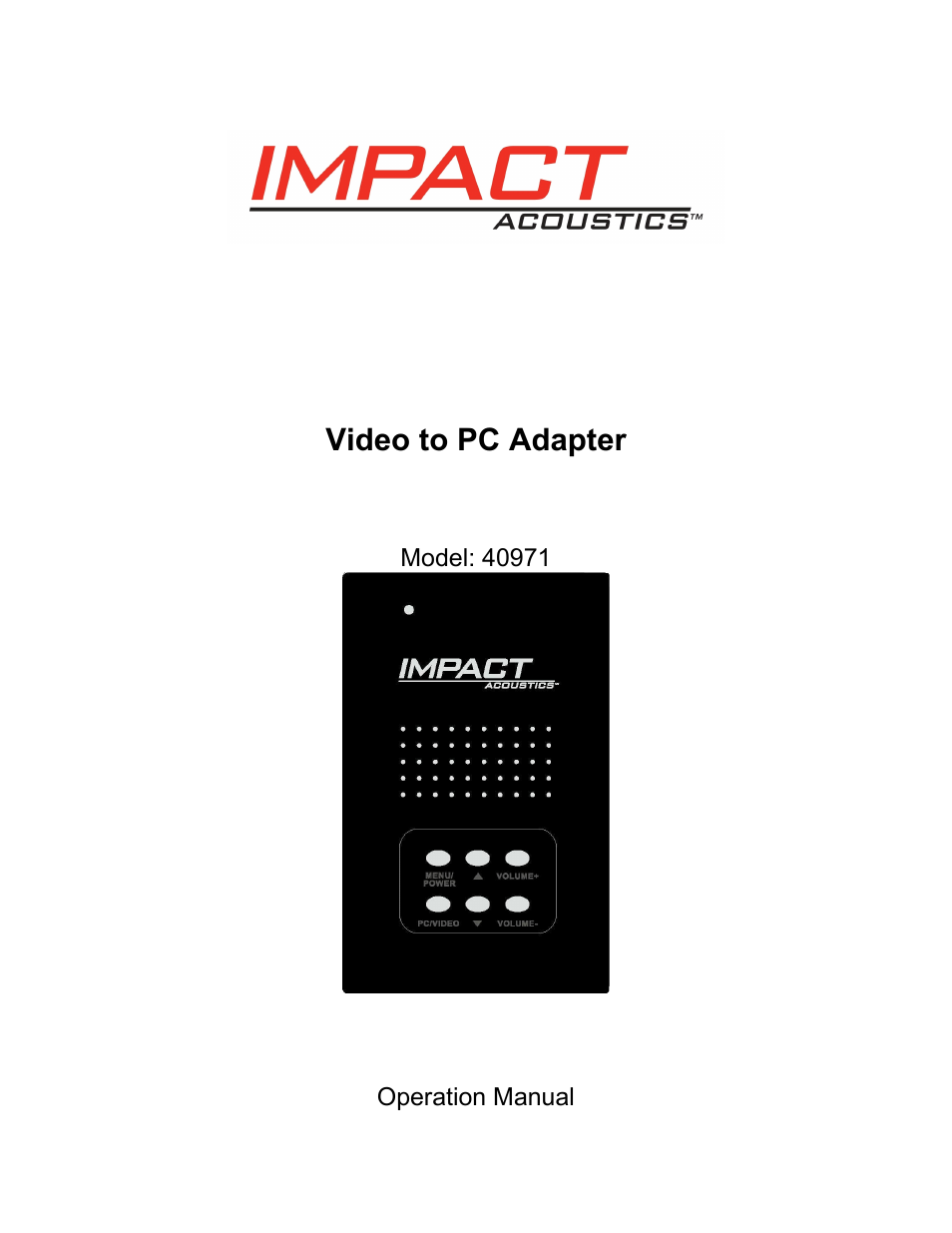 C2G 40971 Video to PC Adapter User Manual | 9 pages