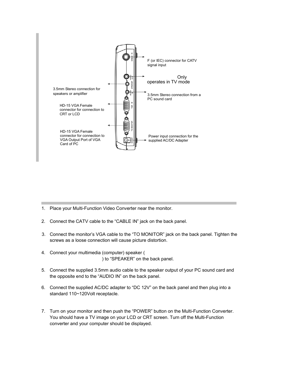 C2G 40972 Multi-Function Converter w_CATV Tuner & PIP User Manual | Page 5 / 14