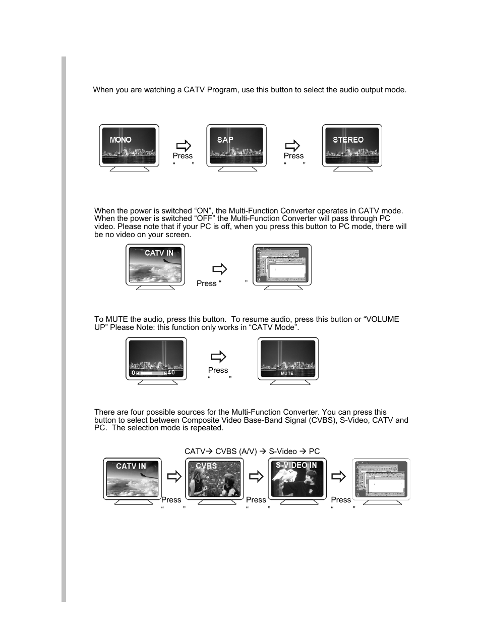 C2G 40972 Multi-Function Converter w_CATV Tuner & PIP User Manual | Page 8 / 14