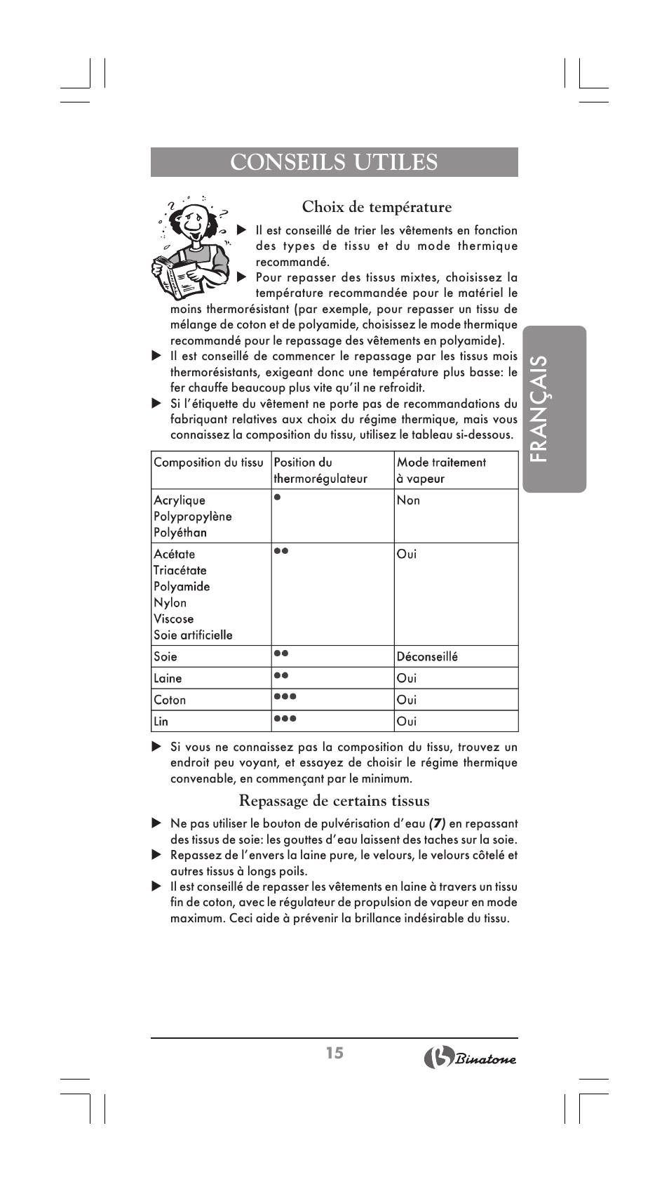 Français conseils utiles | Binatone SI-2510 User Manual | Page 15 / 34