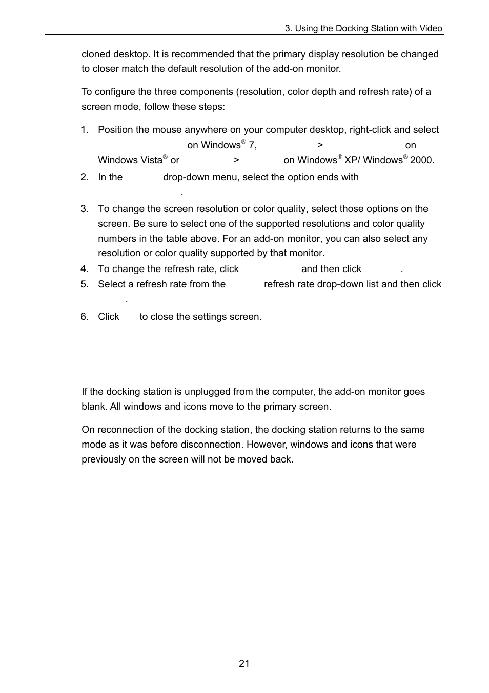 Disconnecting the docking station | C2G 28653 Docking Station with Video User Manual | Page 25 / 31