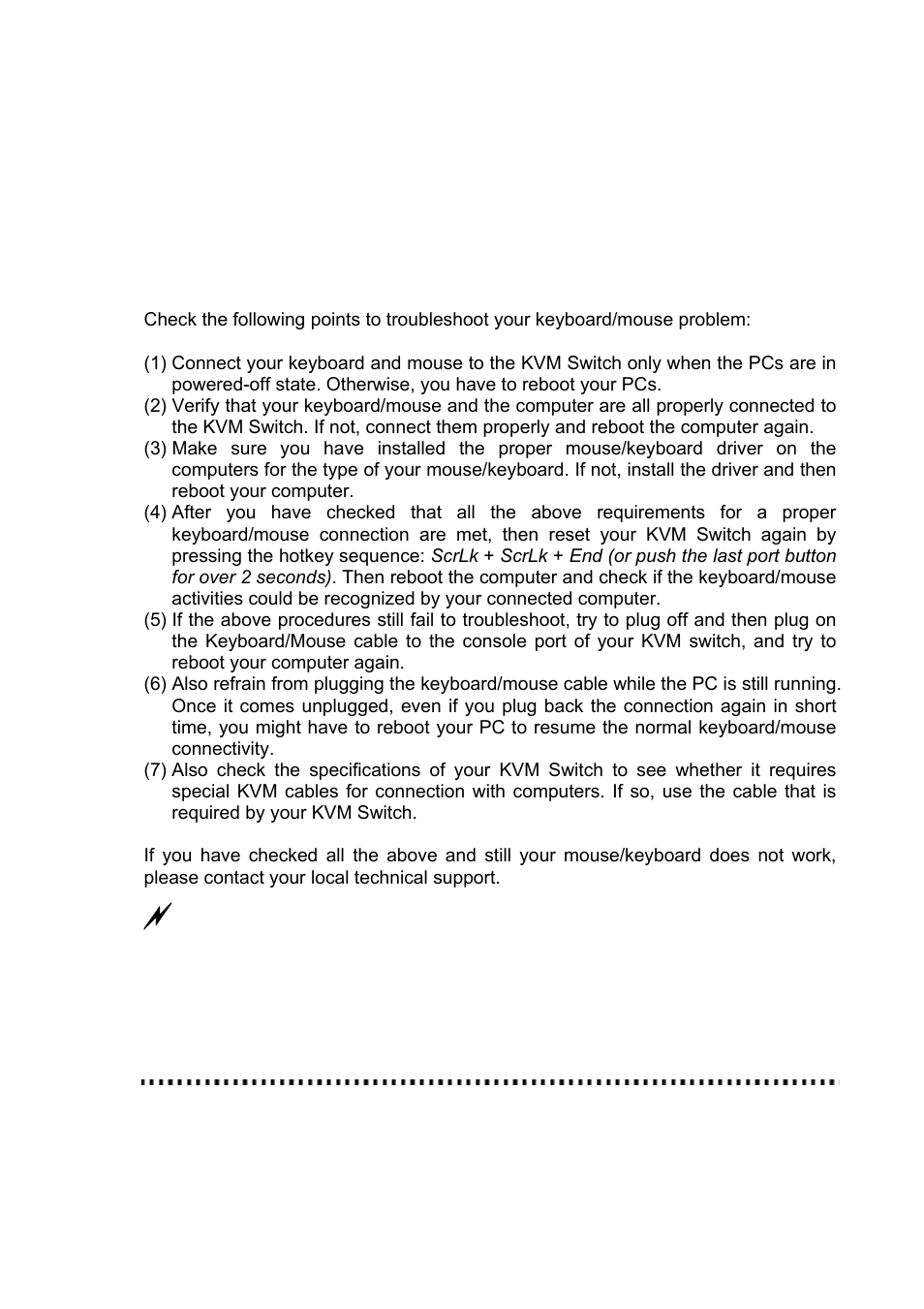 Appendix c troubleshooting, Keyboard and mouse problems | C2G 32568 UKV-048OSD_088OSD_0168OSD User Manual | Page 32 / 33