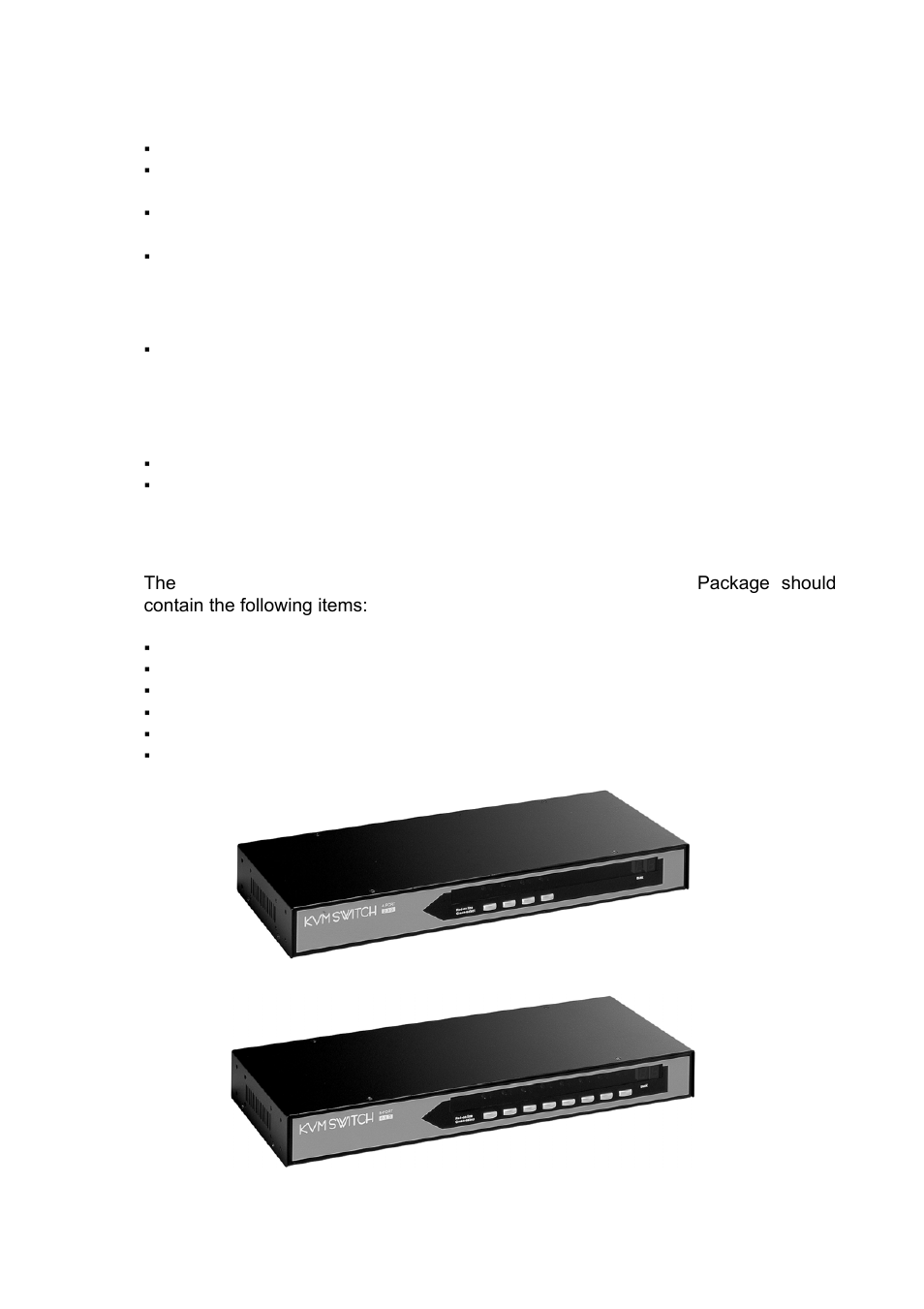 Daisy chain cable (3-in-1 kvm combo cable), Ackage, Ontents | Figure 1-1a ukv-048osd figure 1-1b ukv-088osd, Package contents, Hardware/software support, Power interface, Cabling requirements | C2G 32568 UKV-048OSD_088OSD_0168OSD User Manual | Page 9 / 33