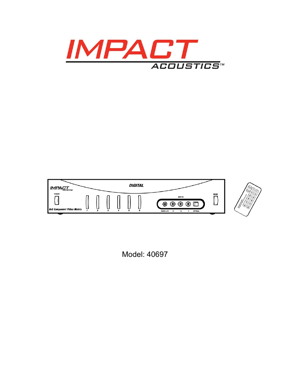 C2G 40697 Deluxe Component Video_Digital Audio 6 In_2 Out Matrix Switch User Manual | 9 pages