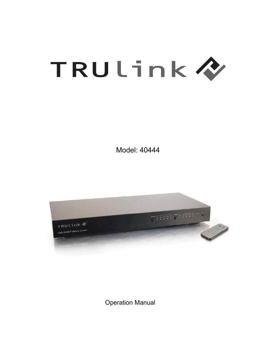 C2G 40444 4 x 2 HDMI Matrix Switch User Manual | 9 pages