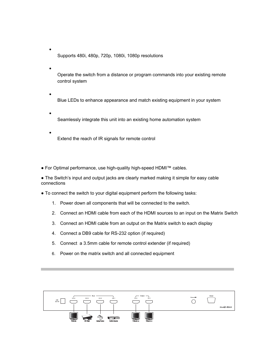 C2G 40444 4 x 2 HDMI Matrix Switch User Manual | Page 4 / 9