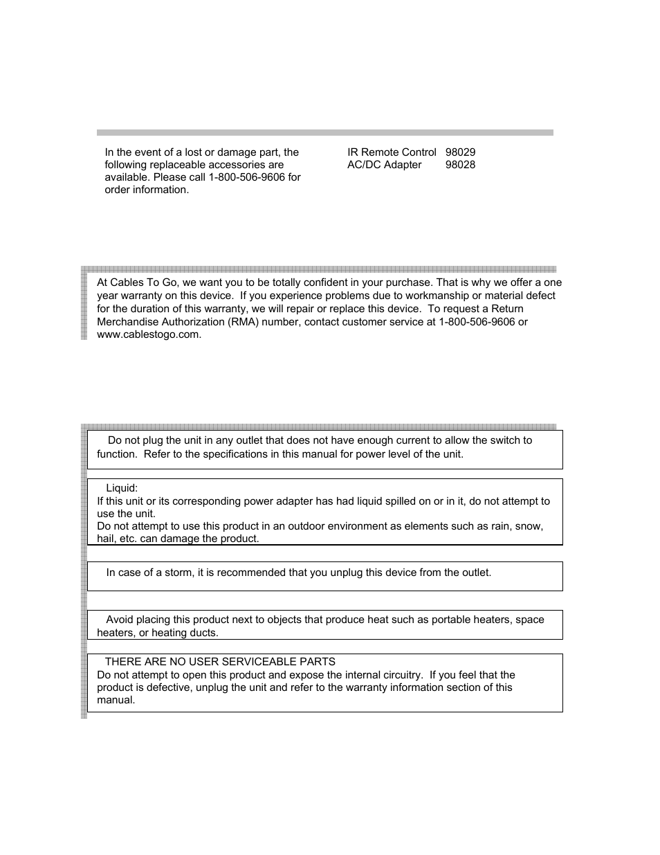 C2G 40444 4 x 2 HDMI Matrix Switch User Manual | Page 9 / 9