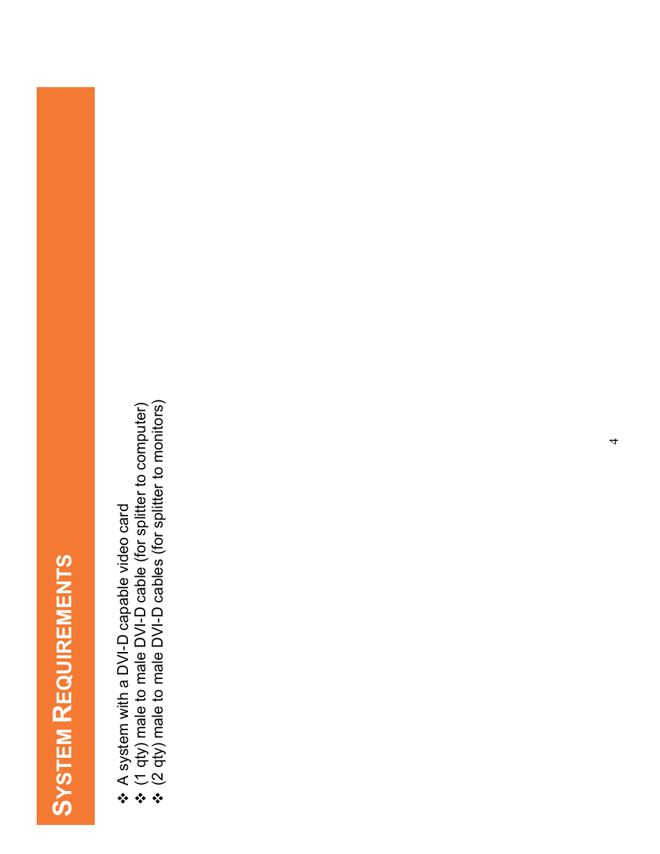 Ystem, Equirements | C2G 40312 DVI-D Monitor SPLITTER_EXTENDER User Manual | Page 5 / 12