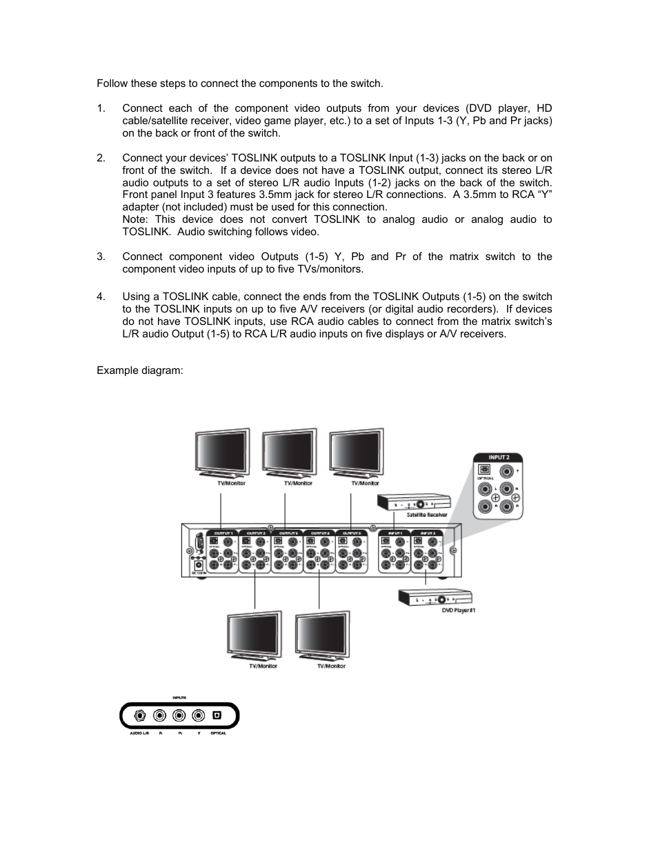 C2G 40973 3x5 Component Video_Digital Audio Matrix Switch w_RS-232 User Manual | Page 5 / 11