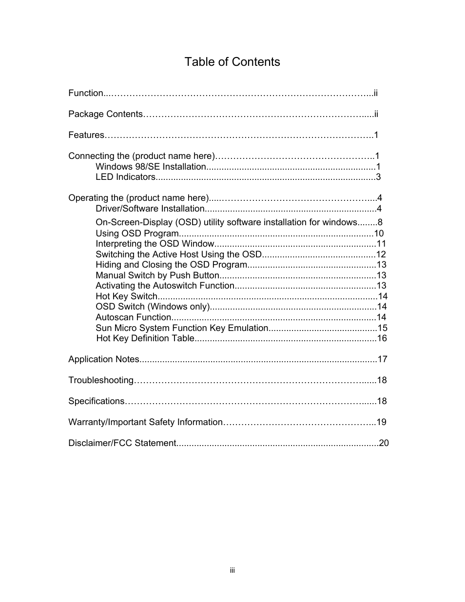 C2G 35554 TruLink 2-Port VGA USB 2.0_PS2 KVM Switch User Manual | Page 3 / 23