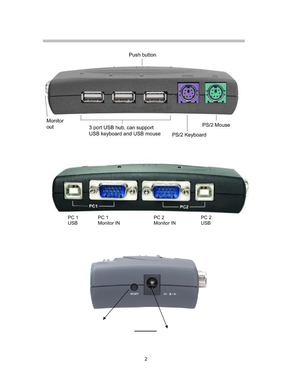 C2G 35554 TruLink 2-Port VGA USB 2.0_PS2 KVM Switch User Manual | Page 5 / 23