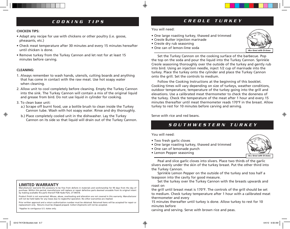 Camp Chef TKYCB Infusion Roaster (Turkey Cannon) with Brine Kit User Manual | Page 4 / 5