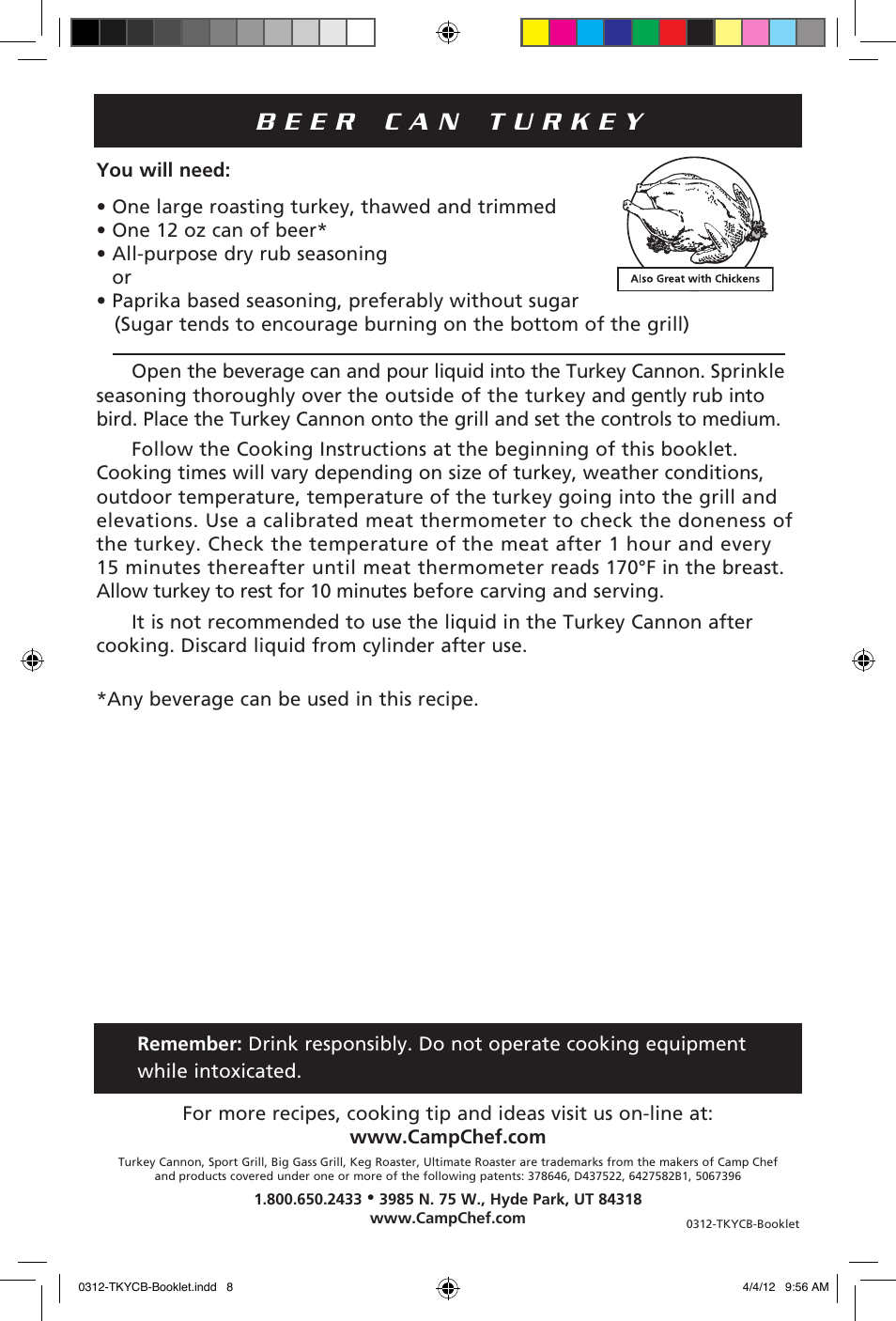 Camp Chef TKYCB Infusion Roaster (Turkey Cannon) with Brine Kit User Manual | Page 5 / 5