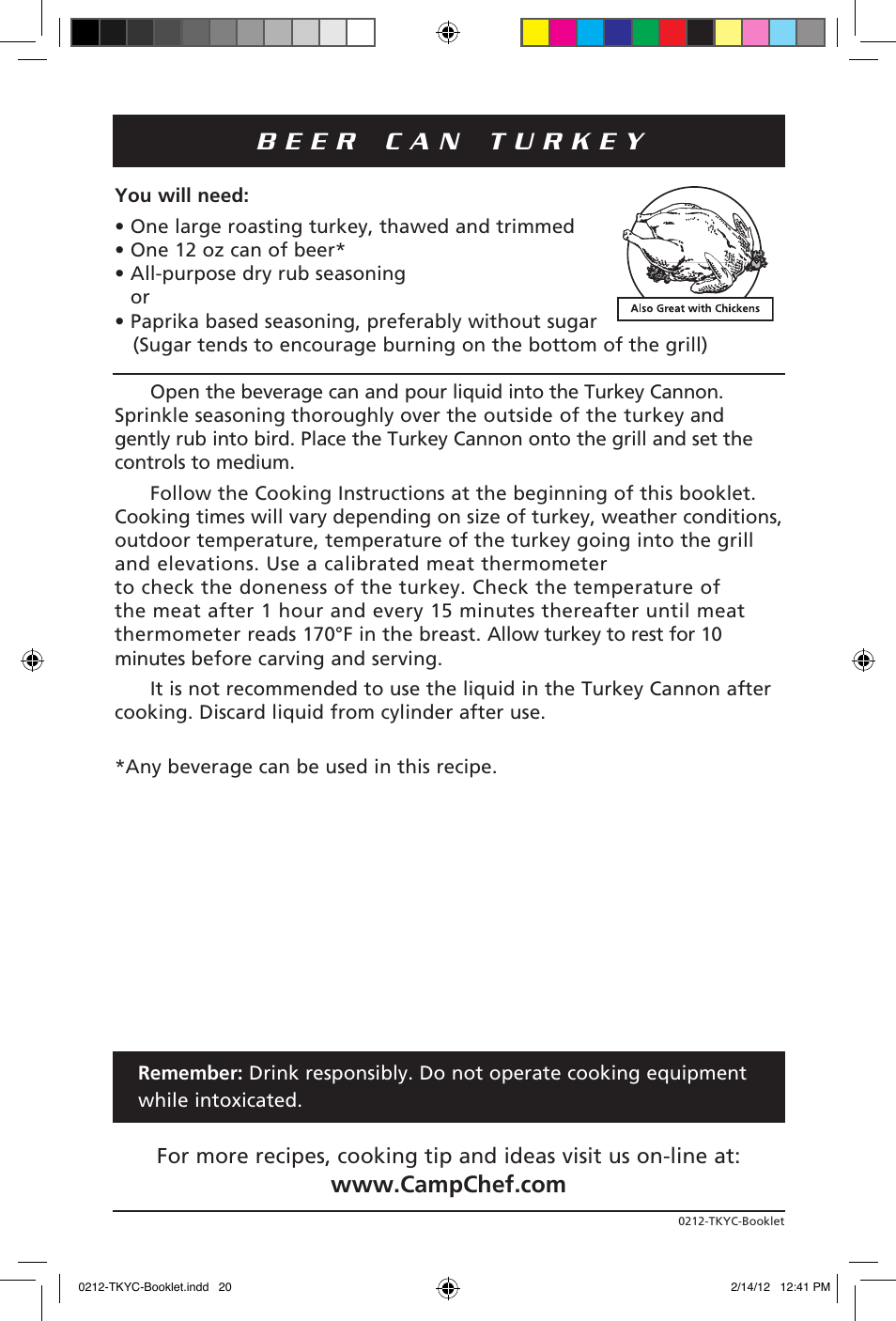 Camp Chef TKYC Turkey Cannon Infusion Roaster User Manual | Page 11 / 11