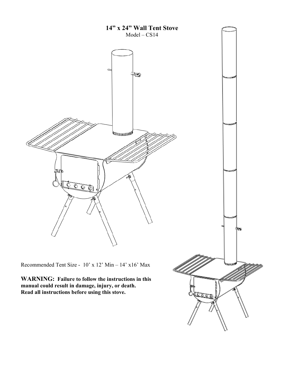 Camp Chef CS14 User Manual | 6 pages