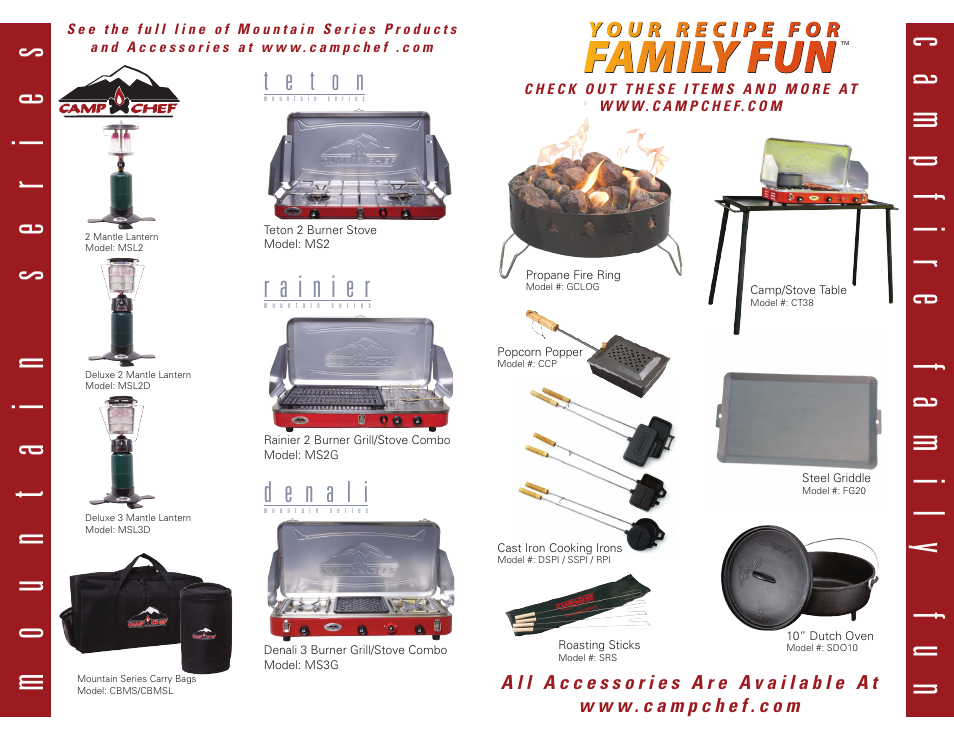 Mountain ser ies campfir e family fun | Camp Chef MS2HP User Manual | Page 16 / 17