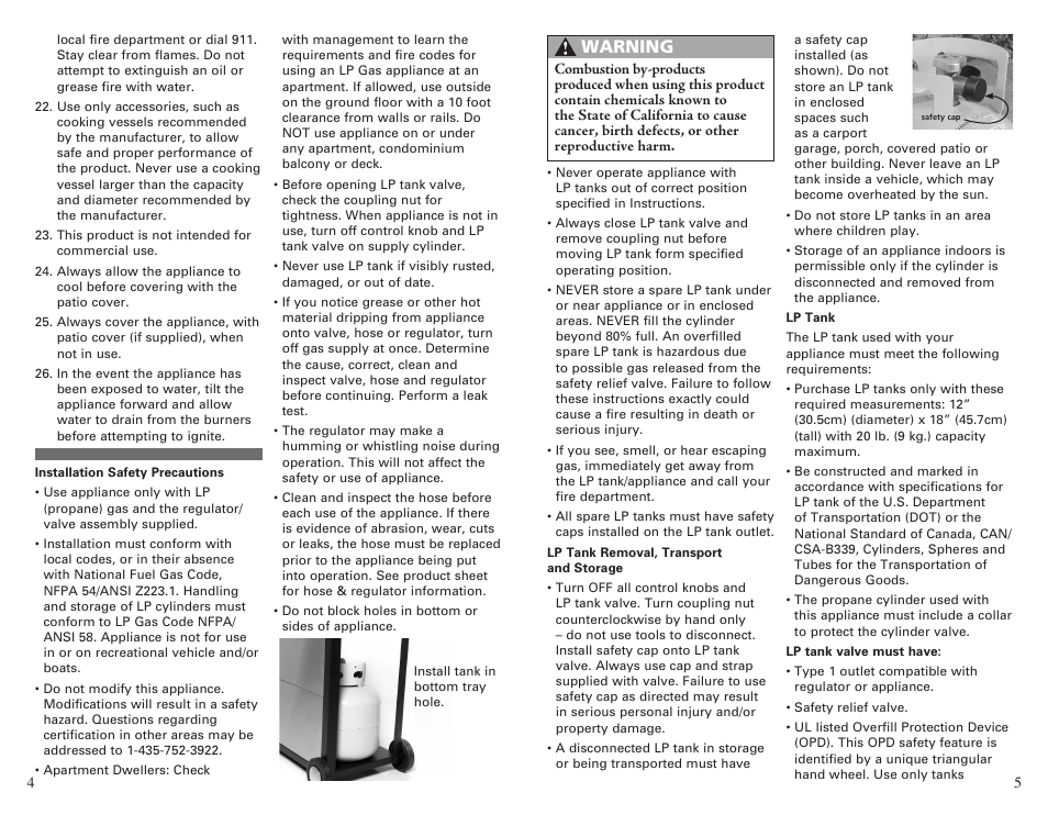 Warning | Camp Chef CCH4 User Manual | Page 3 / 19