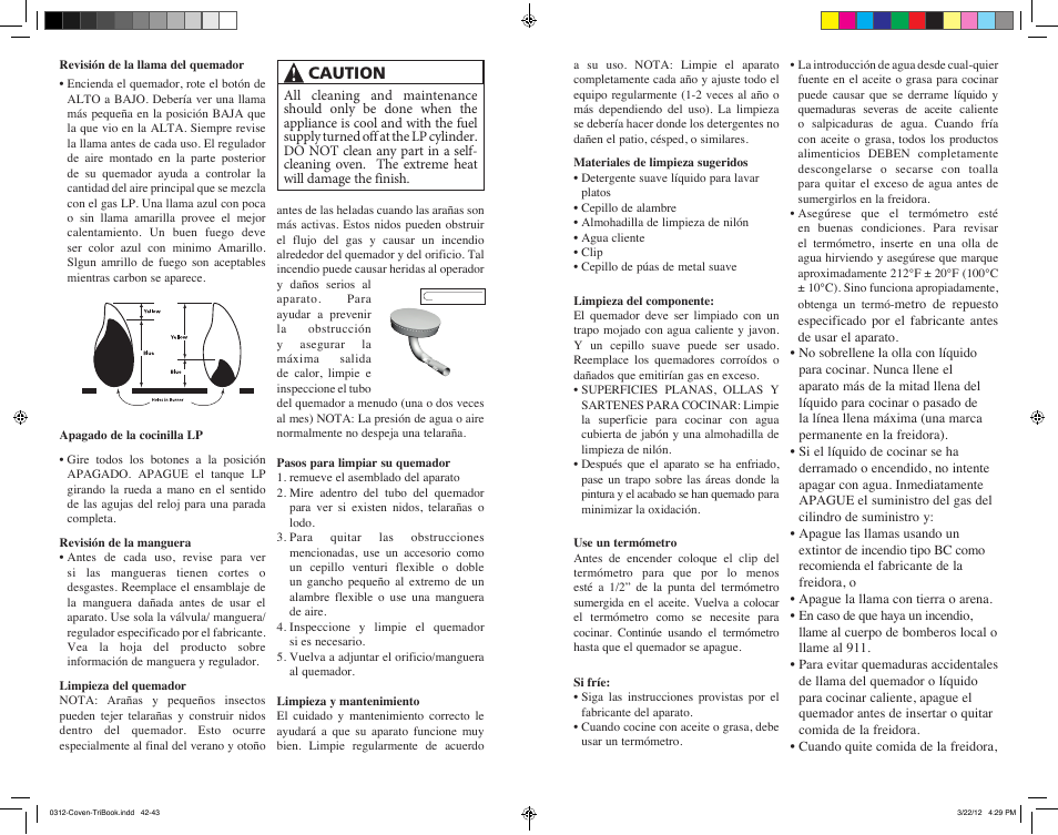 Caution | Camp Chef C-OVEN User Manual | Page 22 / 23